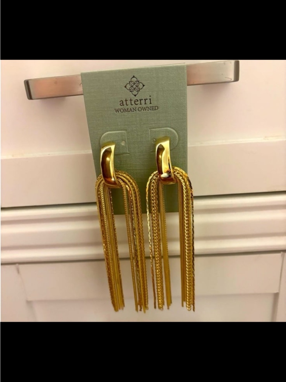 Atterri Dangle Gold Tassel Earrings